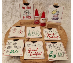 2€ ZUSATZTÜRCHEN 18. Dezember - Stickserie - ITH Teebeutel Verpackung